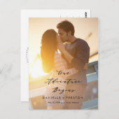 Onze Avontuur BEWERKBARE KLEUR Save the Date Briefkaart (Voorkant / Achterkant)