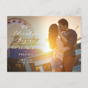 Onze Avontuur BEWERKBARE KLEUR Save the Date Briefkaart