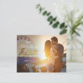 Onze Avontuur BEWERKBARE KLEUR Save the Date Briefkaart (Staand voorkant)