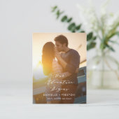 Onze Avontuur BEWERKBARE KLEUR Save the Date Briefkaart (Staand voorkant)