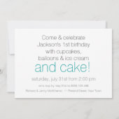 Onze Baby Blauwgroen uitnodiging voor geboorte (Achterkant)