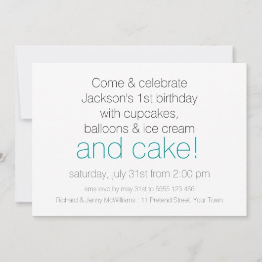 Onze Baby Blauwgroen uitnodiging voor geboorte (Achterkant)