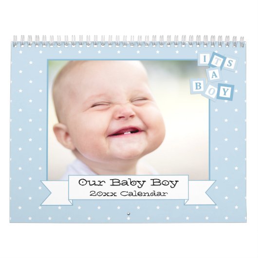 Onze Baby Boy Custom Foto Kalender (Hoes)