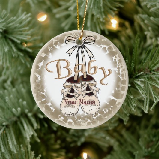 Onze Baby Girl Schoenen ornament (Boom)