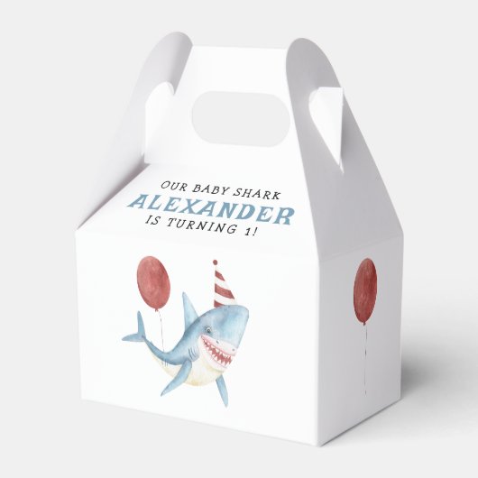 Onze Baby haai 1e verjaardag onder het Zee Bedankdoosjes (Voorkant Zijde)