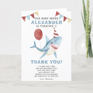 Onze Baby haai 1e verjaardag onder het Zee Bedankkaart