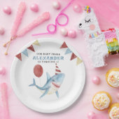 Onze Baby haai 1e verjaardag onder het Zee Papieren Bordje (Feest)