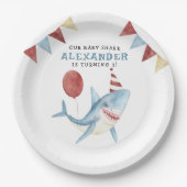 Onze Baby haai 1e verjaardag onder het Zee Papieren Bordje (Voorkant)