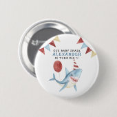 Onze Baby haai 1e verjaardag onder het Zee Ronde Button 5,7 Cm (Voorkant /achterkant)