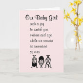 Onze baby meisje grappig verjaardagsgedicht voor o kaart (Gele Bloem)