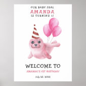 Onze Baby SEAL 1e verjaardag onder het zee Poster (Voorkant)