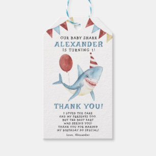 Onze Baby Shark 1e Verjaardag Onder De Zee Cadeaulabel