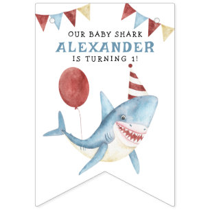 Onze Baby Shark 1e Verjaardag Onder De Zee Vlaggetjes