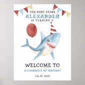 Onze Baby Shark 1e verjaardag onder het zee Poster (Voorkant)