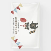Onze baby wasbeer 1e verjaardag spandoek (Verticaal)