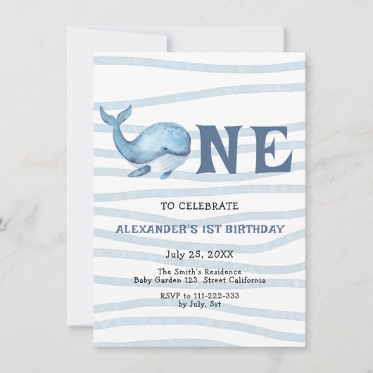 Onze Baby Whale 1e verjaardag onder het Zee Kaart (Voorkant)