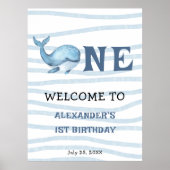 Onze Baby Whale 1e verjaardag onder het zee Poster (Voorkant)