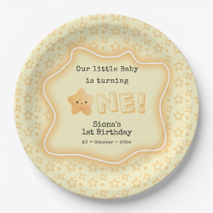 Onze baby wordt één Schattige ster 1e verjaardag Papieren Bordje