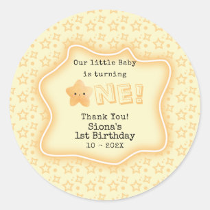 Onze baby wordt één Schattige Ster 1e Verjaardag Ronde Sticker