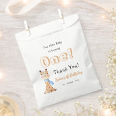 Onze Baby wordt een Schattigee Giraffe 1e verjaard Bedankzakje (Geknipt)