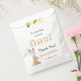 Onze Baby wordt een Schattigee Giraffe 1e verjaard Bedankzakje