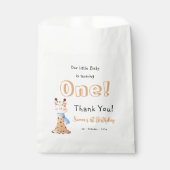 Onze Baby wordt een Schattigee Giraffe 1e verjaard Bedankzakje (Voorkant)