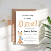 Onze Baby wordt een Schattigee Giraffe 1e verjaard Kaart