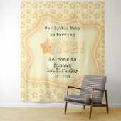 Onze Baby wordt een Schattigee ster 1e verjaardag Wandkleed (In situ)