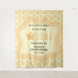 Onze Baby wordt een Schattigee ster 1e verjaardag Wandkleed