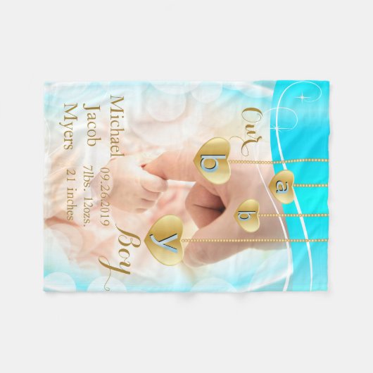 Onze babyjongen - Blauw Fleece Deken (Voorkant (Horizontaal))