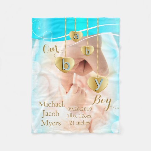 Onze babyjongen - Blauw Fleece Deken (Voorkant)