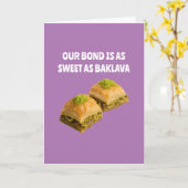 Onze band is zo zoet als Baklava Cute trouwdag Kaart (Gele Bloem)
