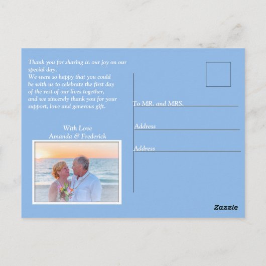 Onze Beach Weddenschap Bedankt Briefkaart (Achterkant)