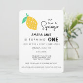 Onze belangrijkste knijp citroen thema verjaardag kaart (Staand voorkant)