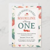 Onze Berry Sweet Birthday Pine Green Uitnodiging (Voorkant)