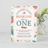 Onze Berry Sweet Birthday Pine Green Uitnodiging (Staand voorkant)