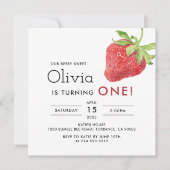 Onze Berry Sweet Strawberry 1st Birthday Square Kaart (Voorkant)