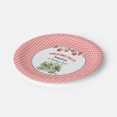 Onze Berry Sweet Strawberry Party, Red Gingham Papieren Bordje (Gekanteld)