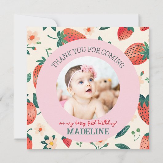 Onze Berry Sweet Verjaardag Flat Bedankt Card (Voorkant)