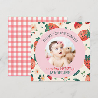 Onze Berry Sweet Verjaardags Platte Bedankkaart