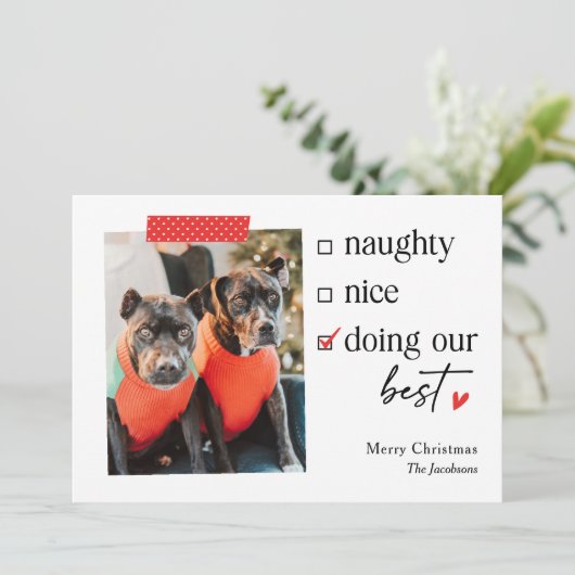 Onze Beste BEWERKBARE KLEUR Kerstkaart (Staand voorkant)