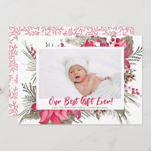 Onze beste cadeau ooit Baby geboorte Aankondiging (Voorkant / Achterkant)