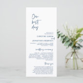 Onze beste dag, minimalistisch marineverbindingspr programmakaart (Staand voorkant)