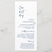 Onze beste dag, minimalistisch marineverbindingspr programmakaart (Voorkant)