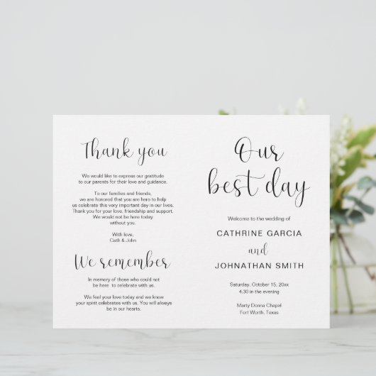 Onze beste dag, Modern Wedding Foldable Programma (Staand voorkant)