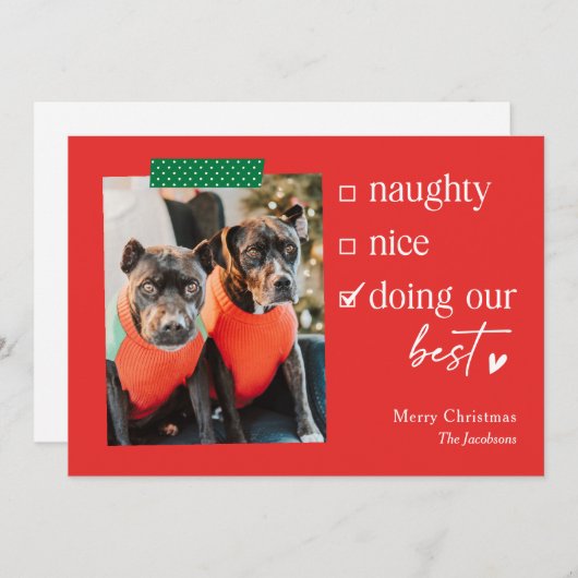 Onze beste EDITABLE COLOR kerstfeestkaart Feestdagenkaart (Voorkant / Achterkant)