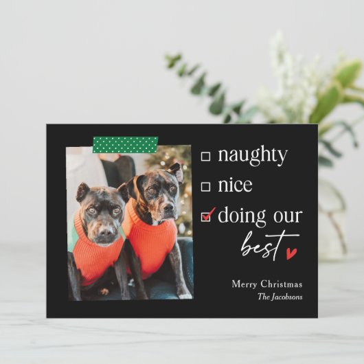 Onze beste EDITABLE COLOR kerstfeestkaart Feestdagenkaart (Staand voorkant)