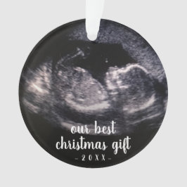 Onze beste kerstcadeautjes Ultrasound foto groen Ornament
