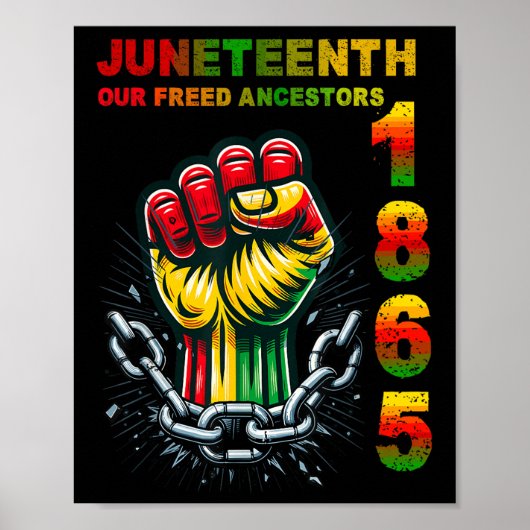 Onze bevrijde Afrikaanse voorouders, Juneteenth-18 Poster (Voorkant)