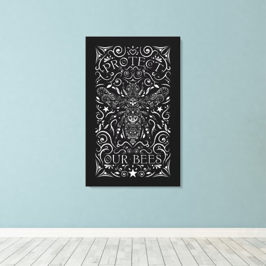 onze bijen beschermen canvas afdruk (Insitu (Houten vloer))